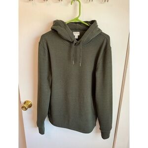 J. Crew Striped Olive Green Hoodie Sweatshirt, size small